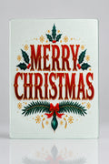Merry Christmas sublimation glass cutting board front view