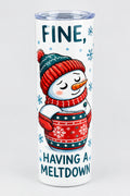 Christmas snowman tumbler - side view 1