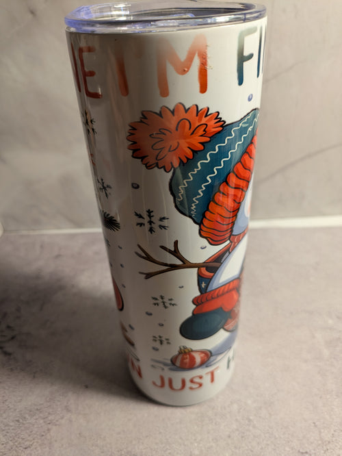 Christmas snowman tumbler - side view 2