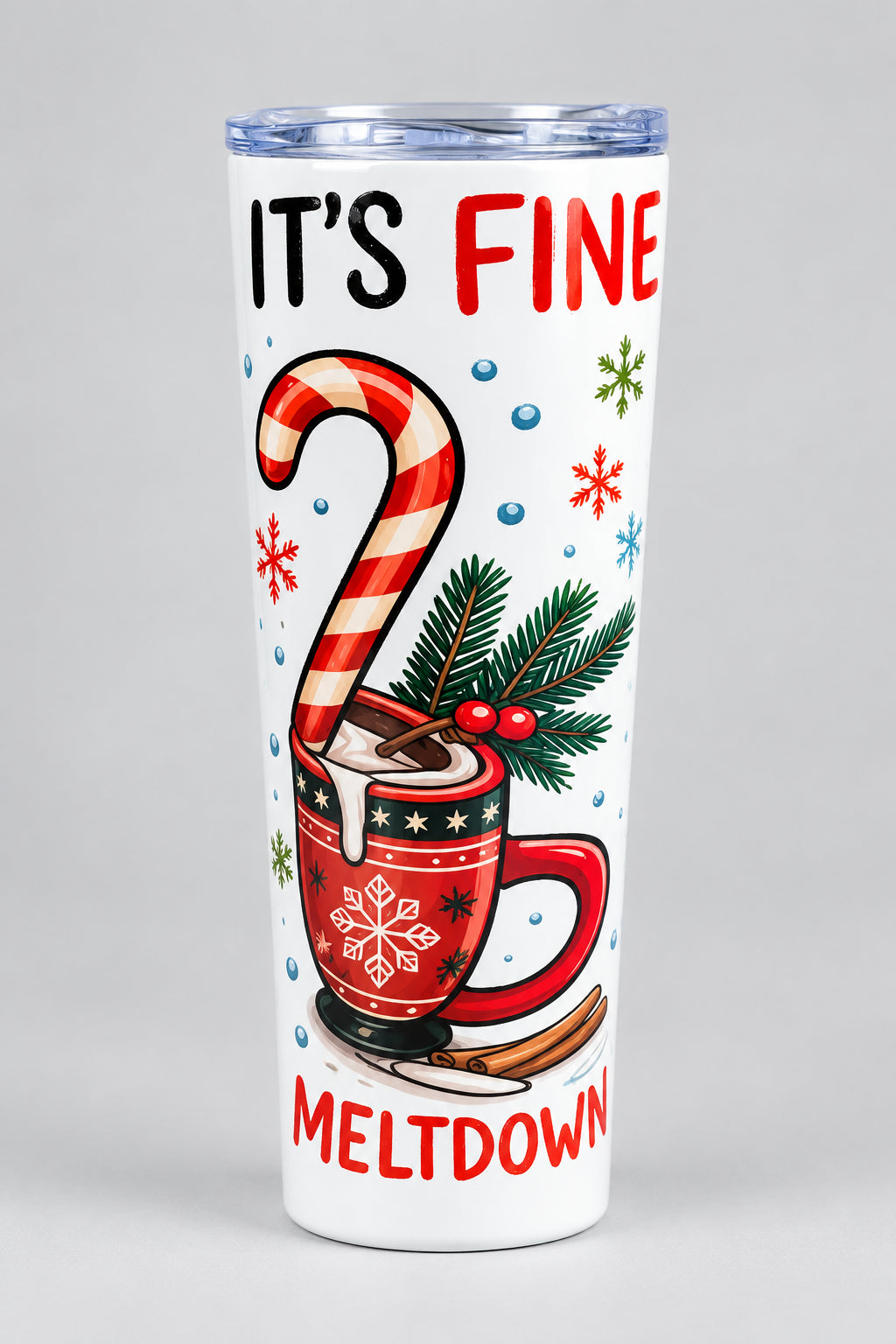 Christmas snowman tumbler - front view