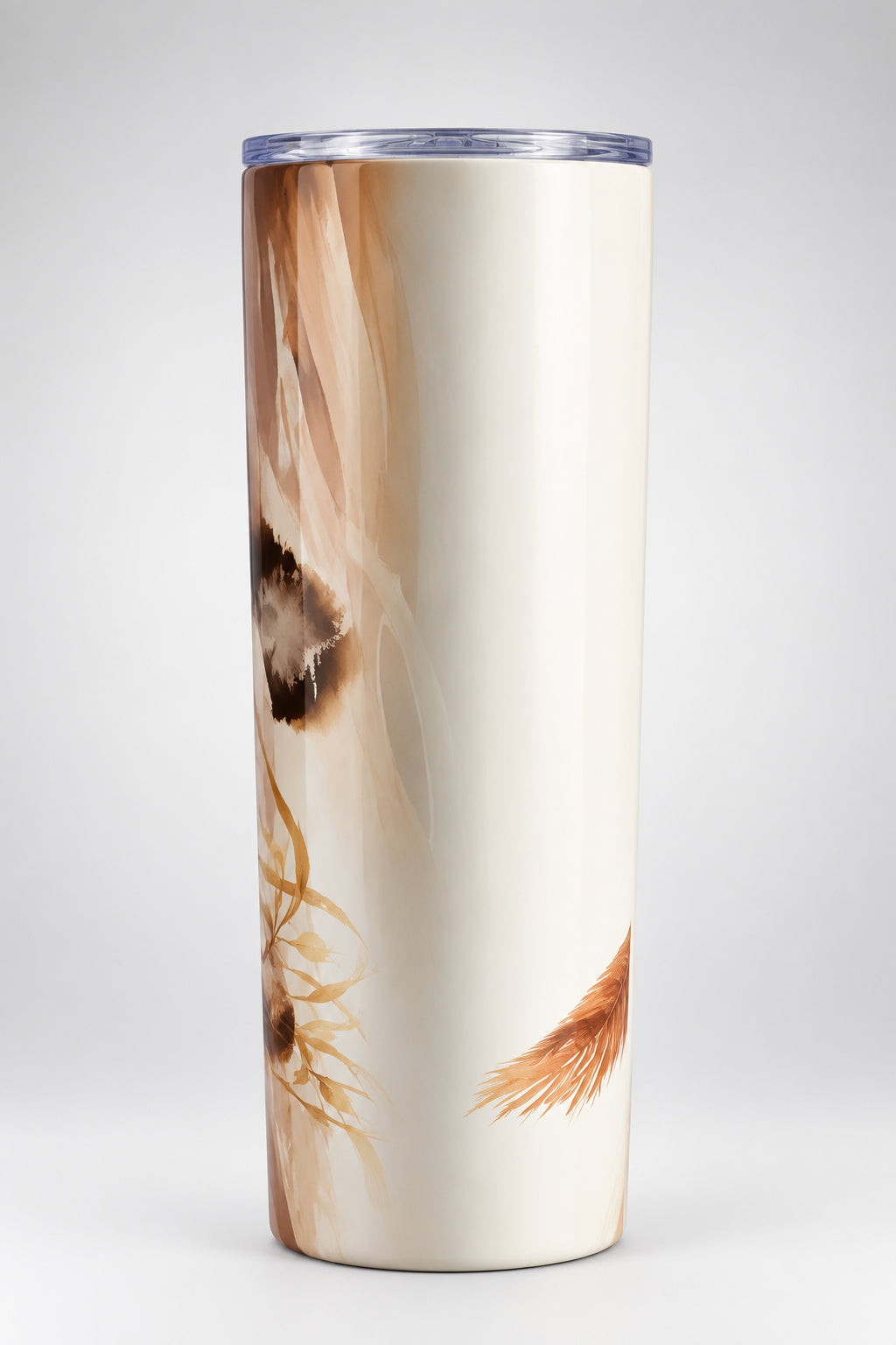 Christmas cat tumbler - top view with Santa hat