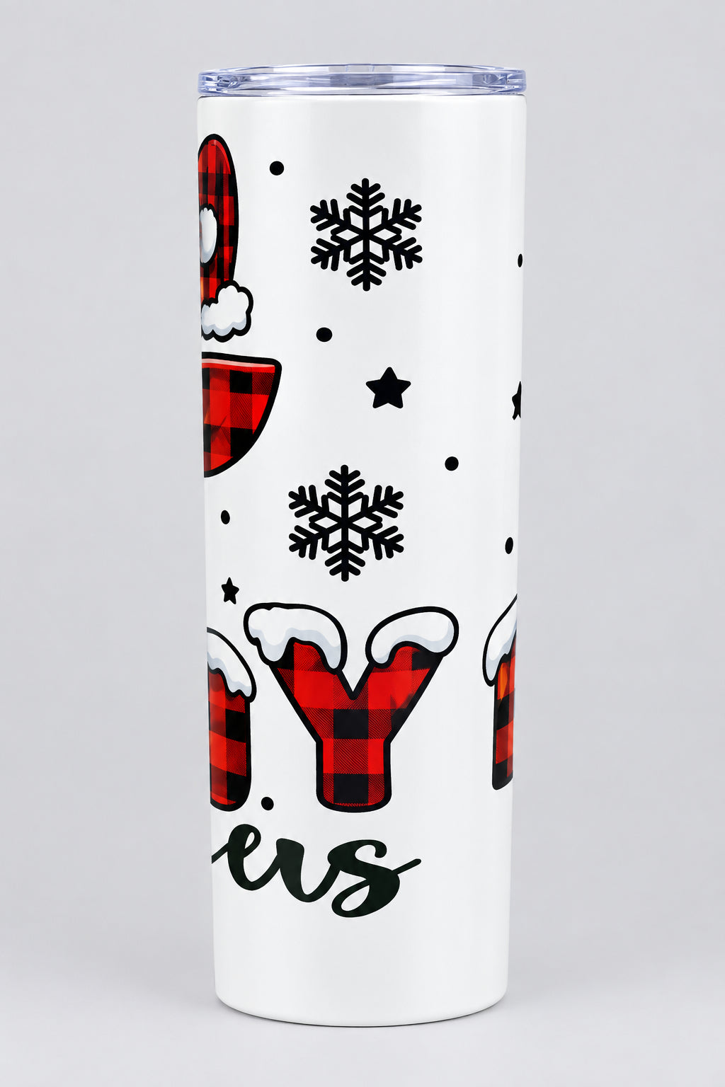 Merry Christmas Reindeer Tumbler back view