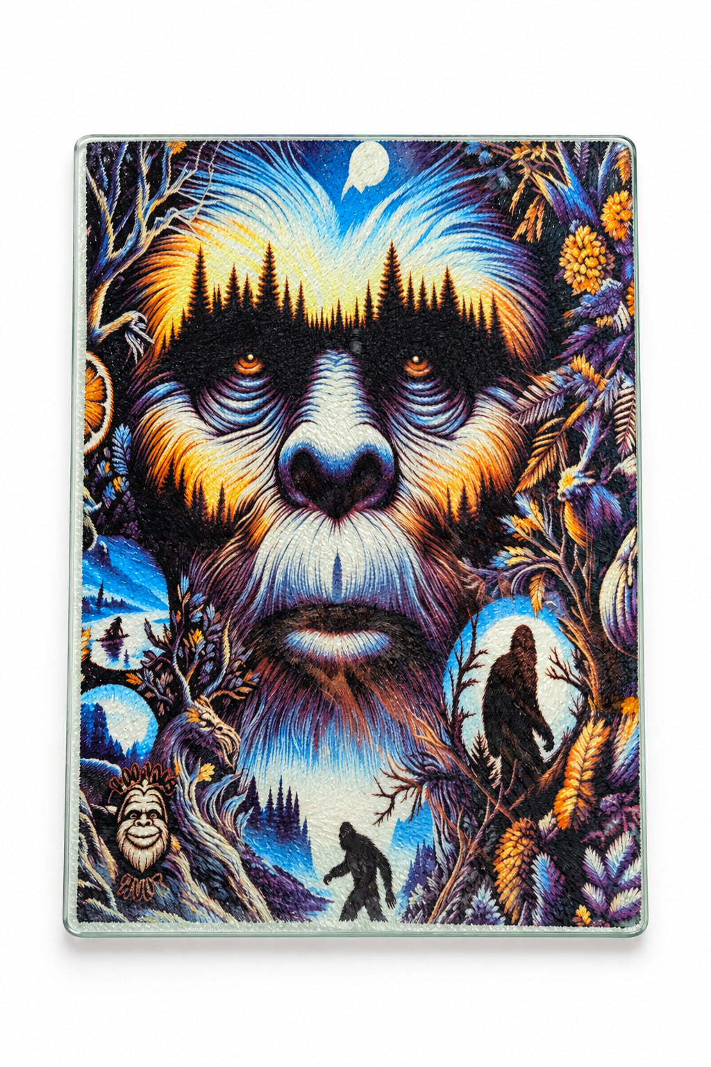 Bigfoot sublimation glass cutting board front view