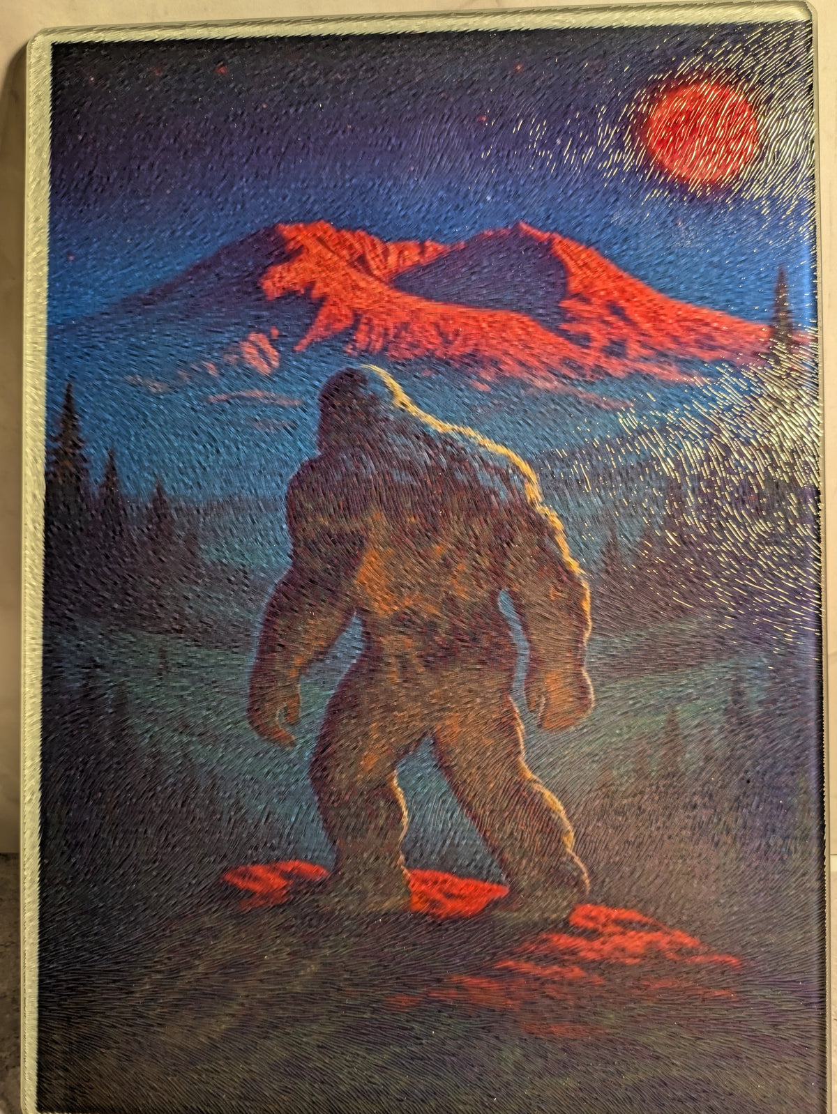 Bigfoot sublimation glass cutting board - full product view