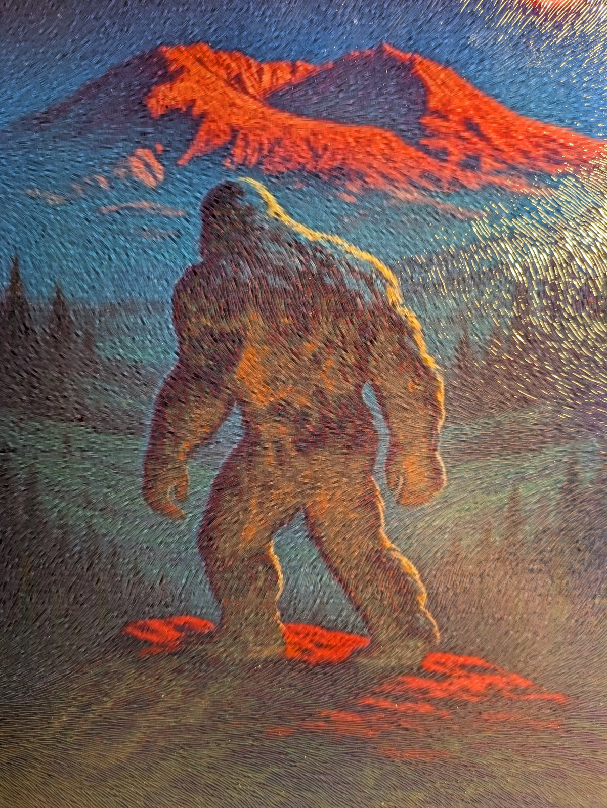 Bigfoot sublimation glass cutting board - front detail view
