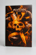 8x10 Skull and Snake Glass Cutting Board - detail view