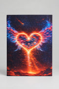 Cosmic Heart Wings Glass Cutting Board - full view