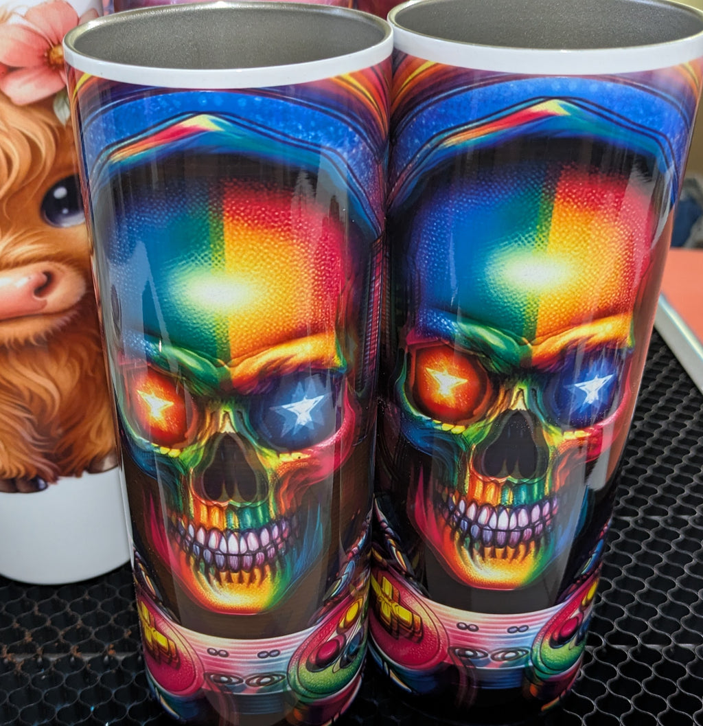 20 oz Straight Tumbler Skull