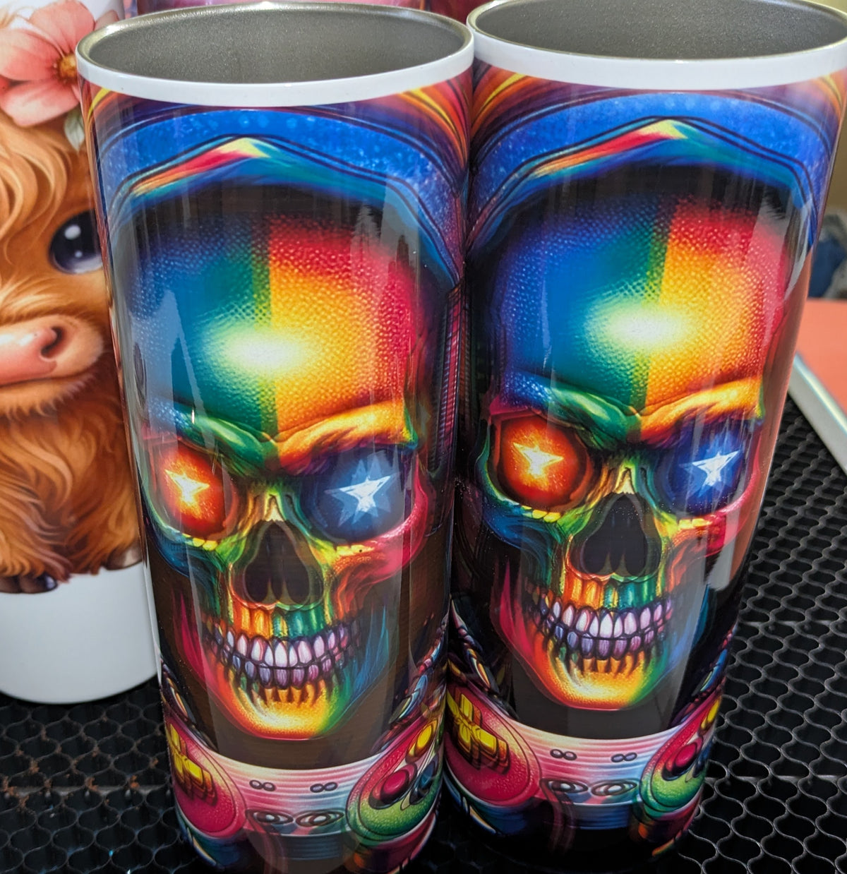 20 oz Straight Tumbler Skull