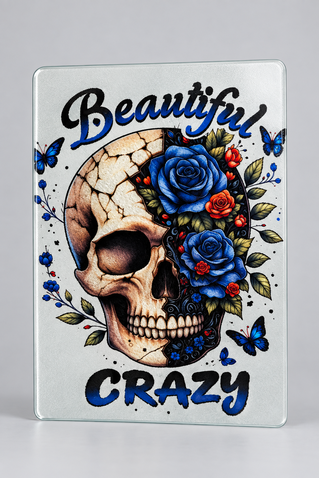 Beautiful Crazy Glass Cutting Board - detail view