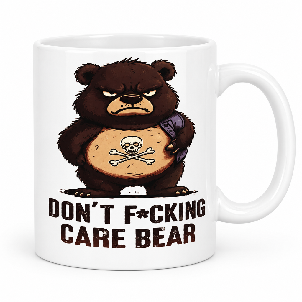 Don't F*cking Care Bear 11 oz Ceramic Mug - Front View